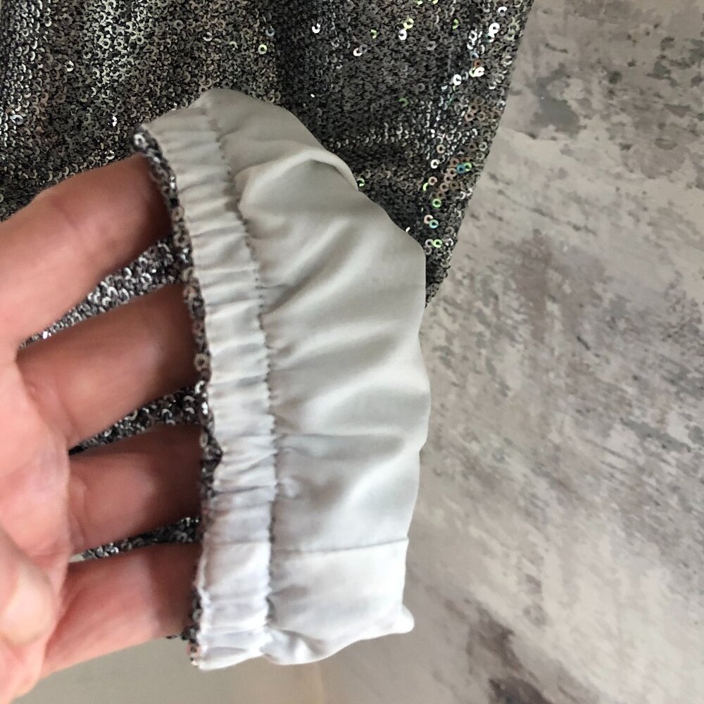 NWT David Lerner Silver Sequin Jogger Pant - Picture 8 of 16